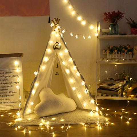 Led Snowflake Fairy Lights For Indoors And Outdoors - Decorative Lighting With Warm White Or Coloured Light