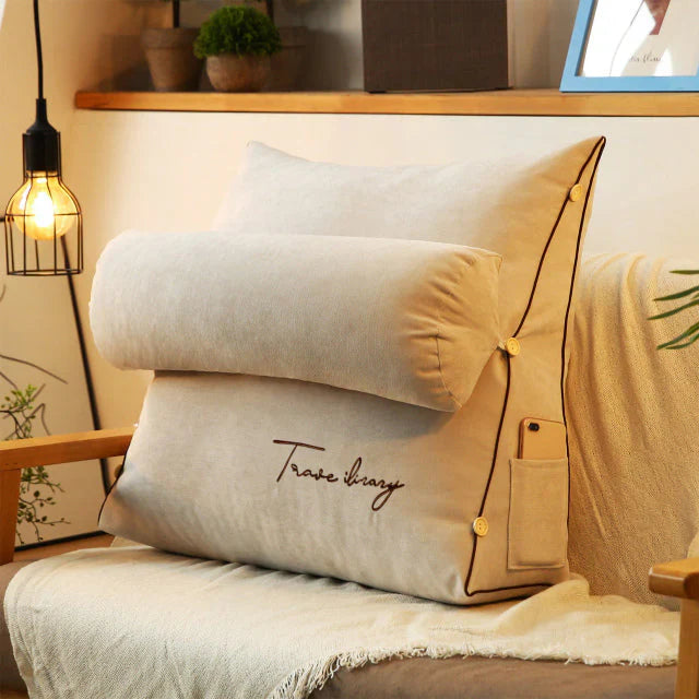 Wedge-shaped back support pillow