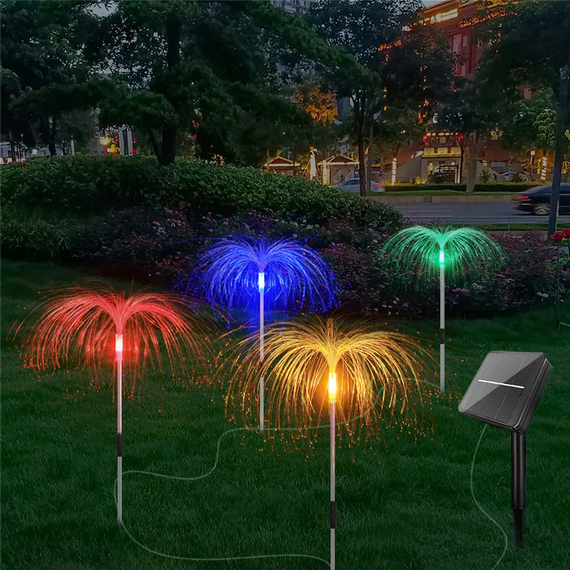 Solar Garden Light With Colour Change - LED Lawn Light For Garden & Patio, Firework Design