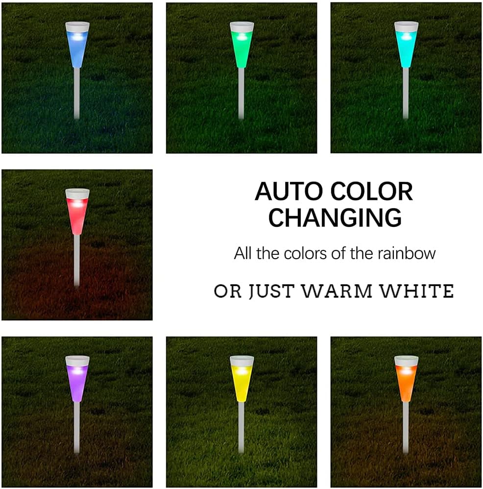 Solar Led Garden Light With Colour Change - Decorative Outdoor Lighting For Flower Beds And Paths