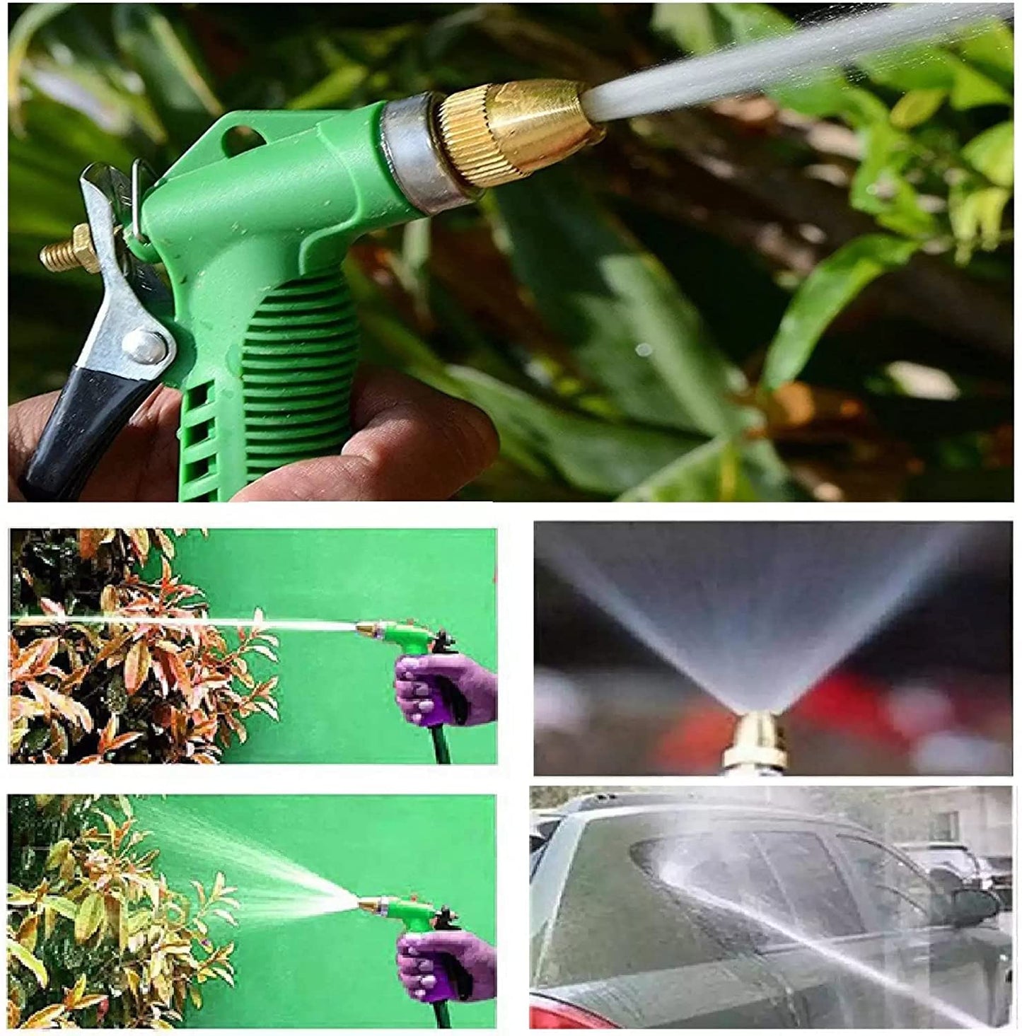 Adjustable High - Pressure Garden Hose Gun with Copper Head