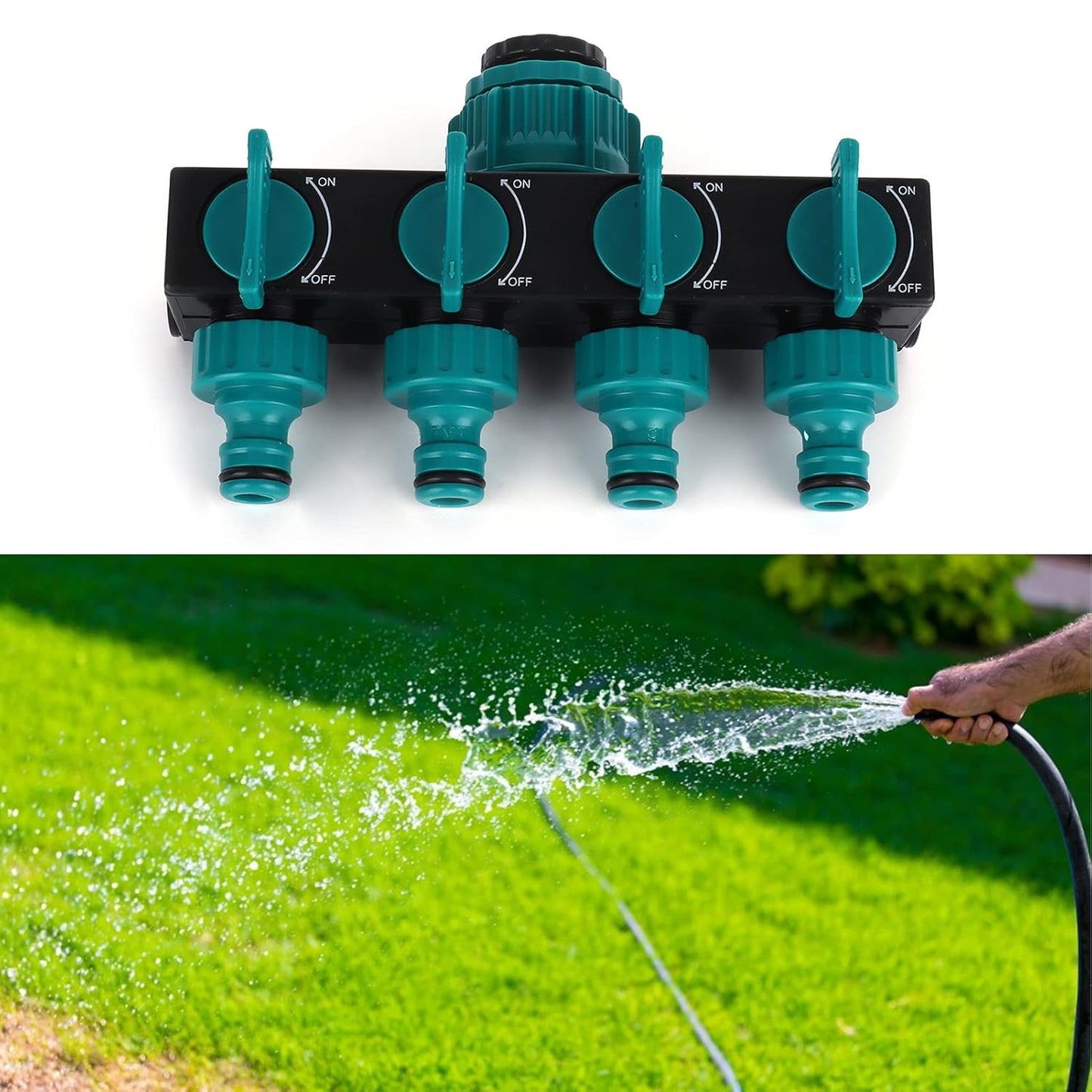 Universal 4 - Way Garden Hose Distributor - Adjustable Tap Distributor
