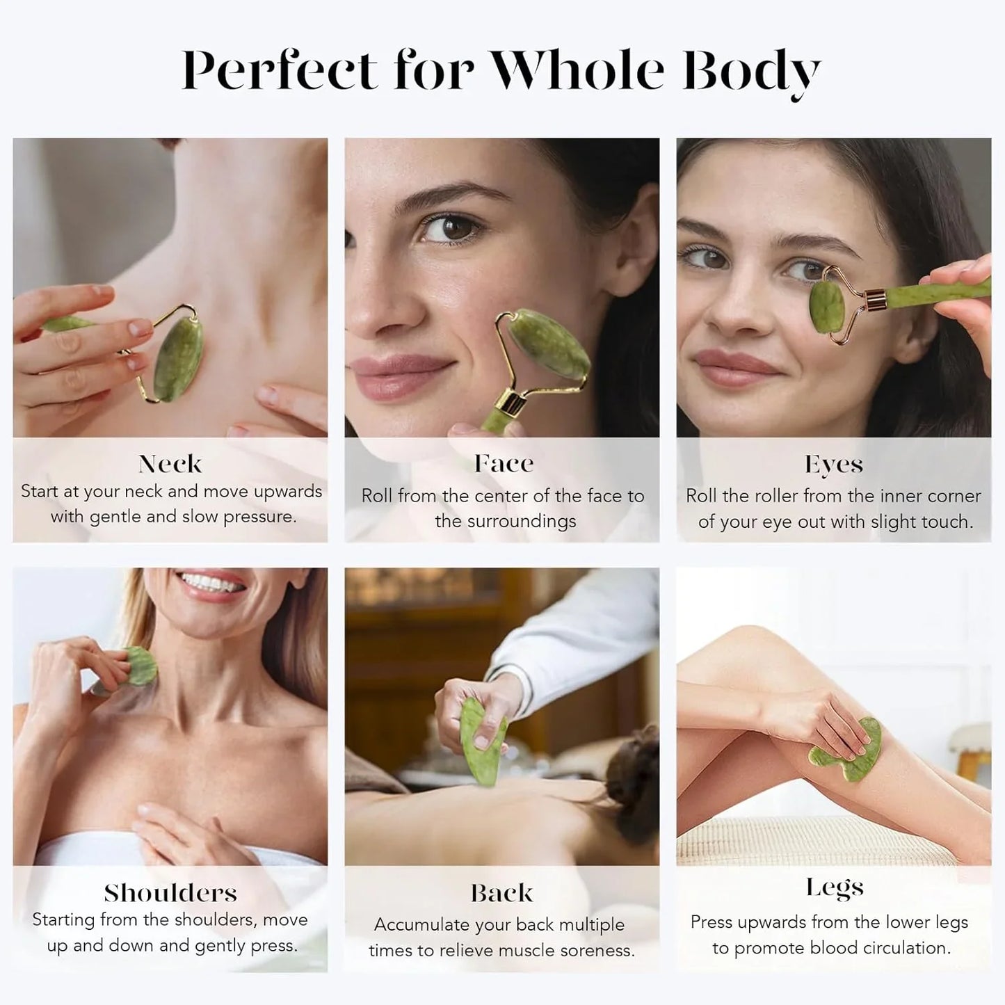 Instant Glow Gua Sha & Jade Roller Set | For Radiant Skin and Natural Relaxation