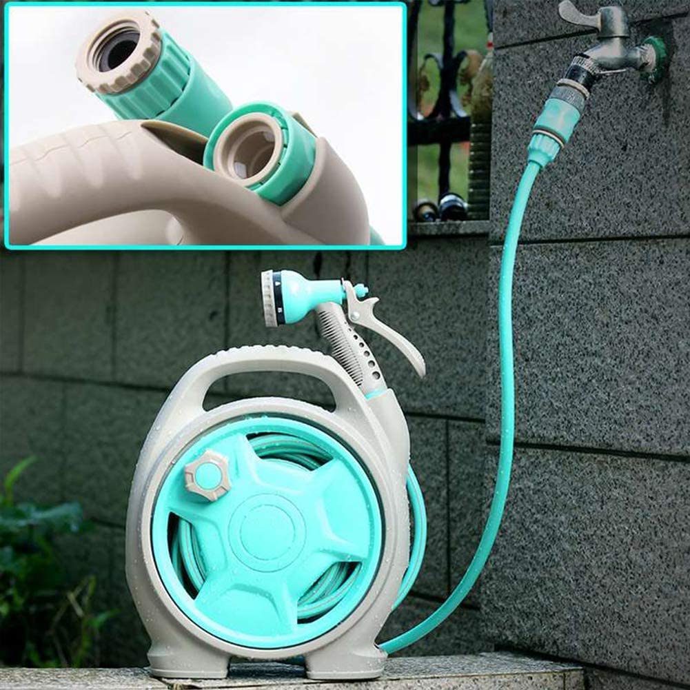 Practical Hose Reel with Spray Nozzle - Compact Garden Hose Reel for Easy Watering