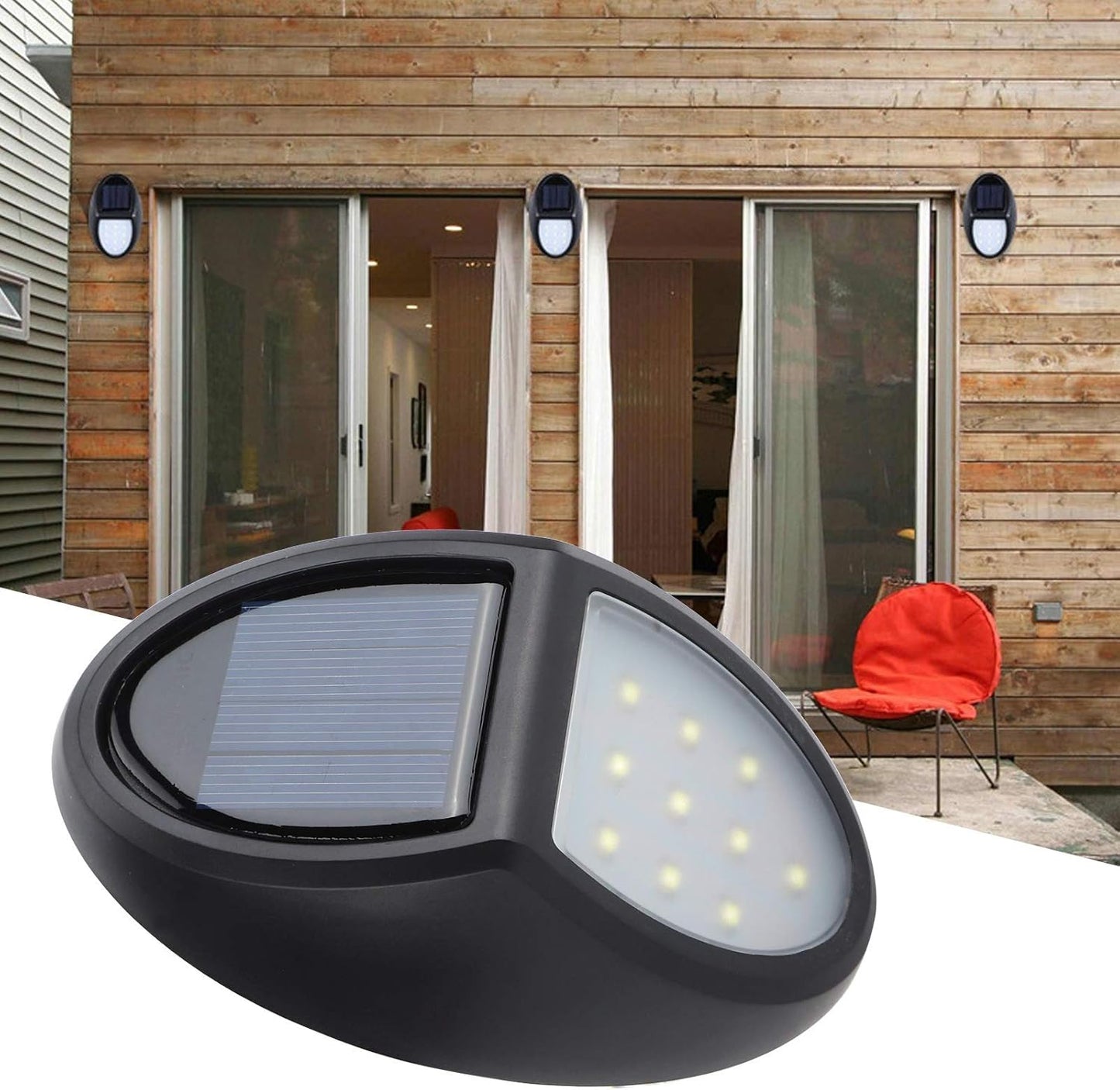 Solar Led Wall Lamp For Outdoors - Weatherproof Energy - Saving And With Motion Detector