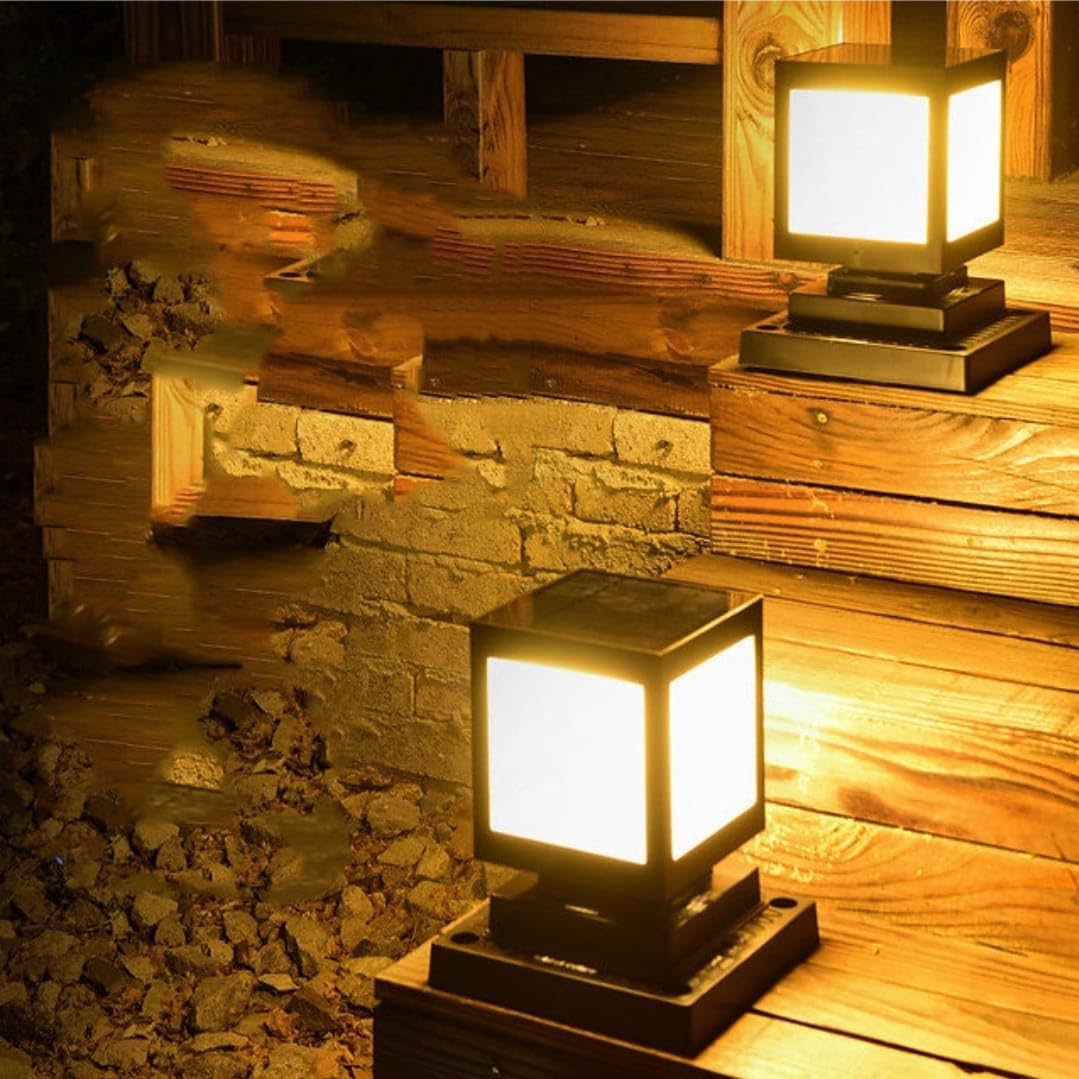 Solar Led Garden Lantern In Square Design - Decorative Outdoor Lighting For Paths And Patios