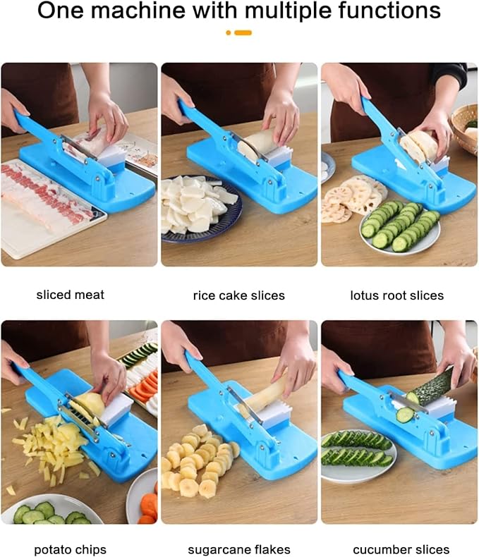 Manual Multifunctional Food Slicer - Robust Meat And Vegetable Slicer For Frozen Food