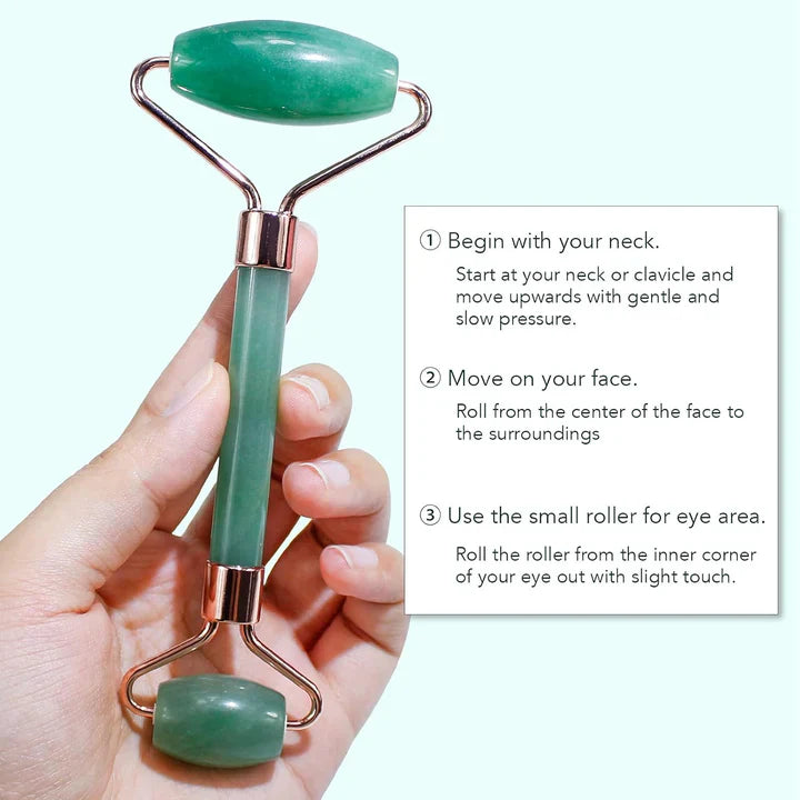 Instant Glow Gua Sha & Jade Roller Set | For Radiant Skin and Natural Relaxation