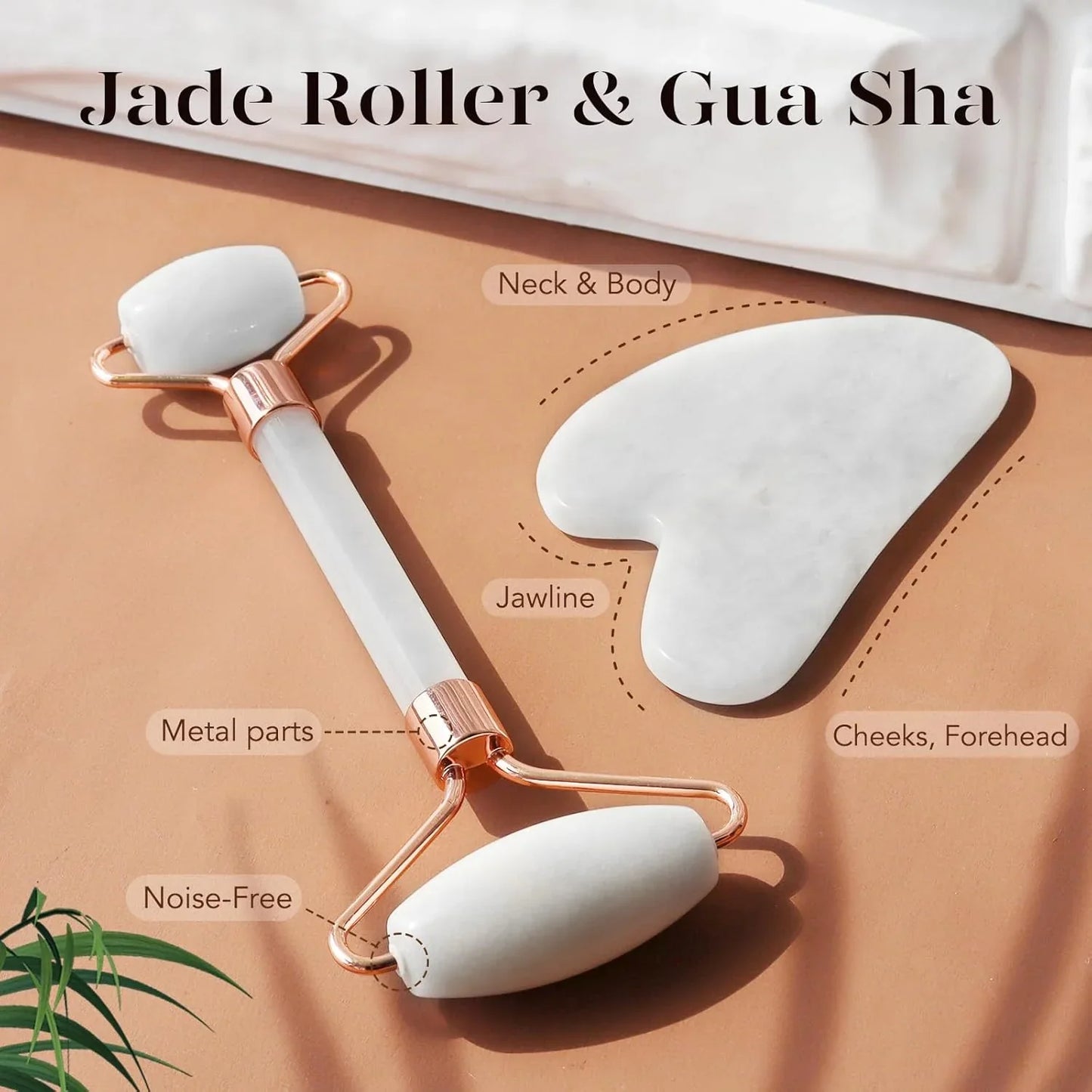 Instant Glow Gua Sha & Jade Roller Set | For Radiant Skin and Natural Relaxation