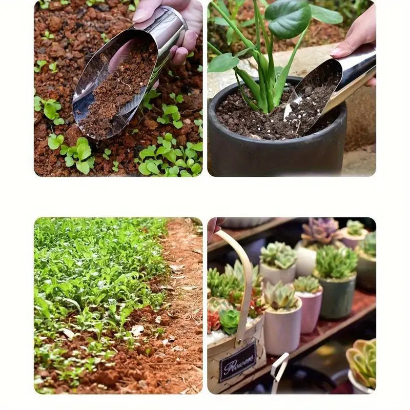 Stainless Steel Shovel for Potting Soil - Robust Planting Shovel for Garden and Balcony