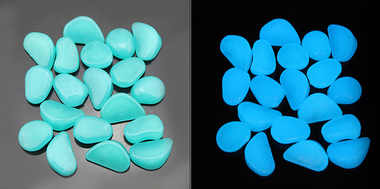 Luminous Stones for Garden & Decoration - Phosphorescent Pebbles in Various Colours