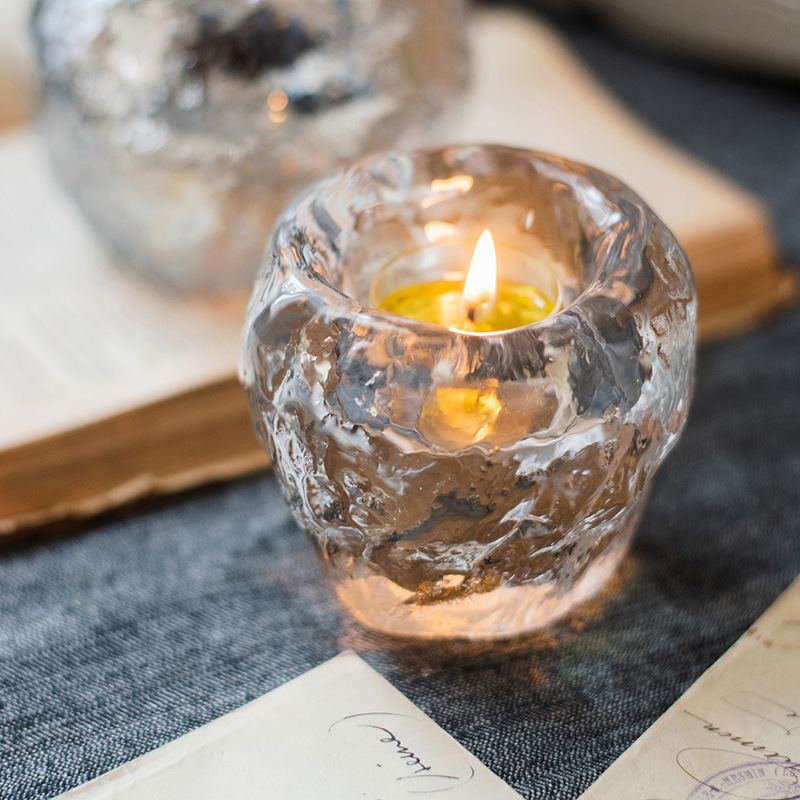 Glass Tealight Holder - Decorative Candle Holder Made Of Clear Glass For Cosy Lighting