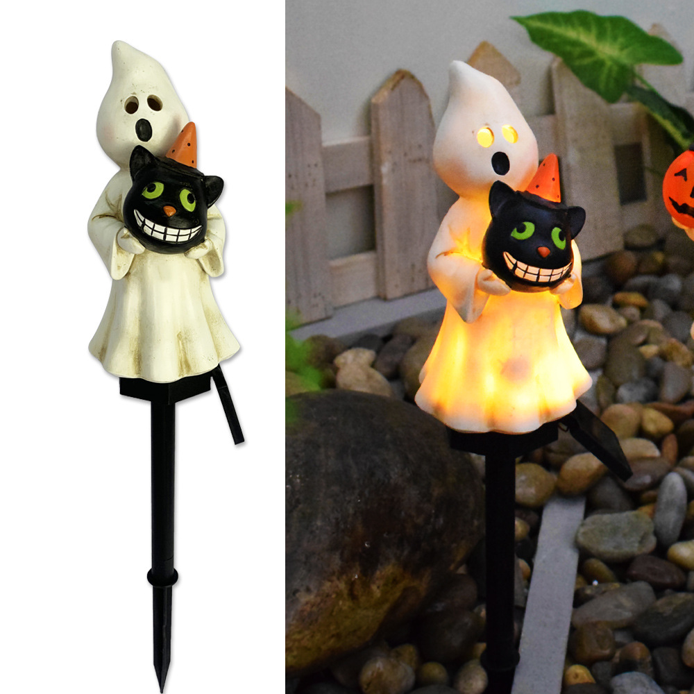 Halloween Solar Lights - Decorative Led Garden Lights With Pumpkin And Witch Motifs