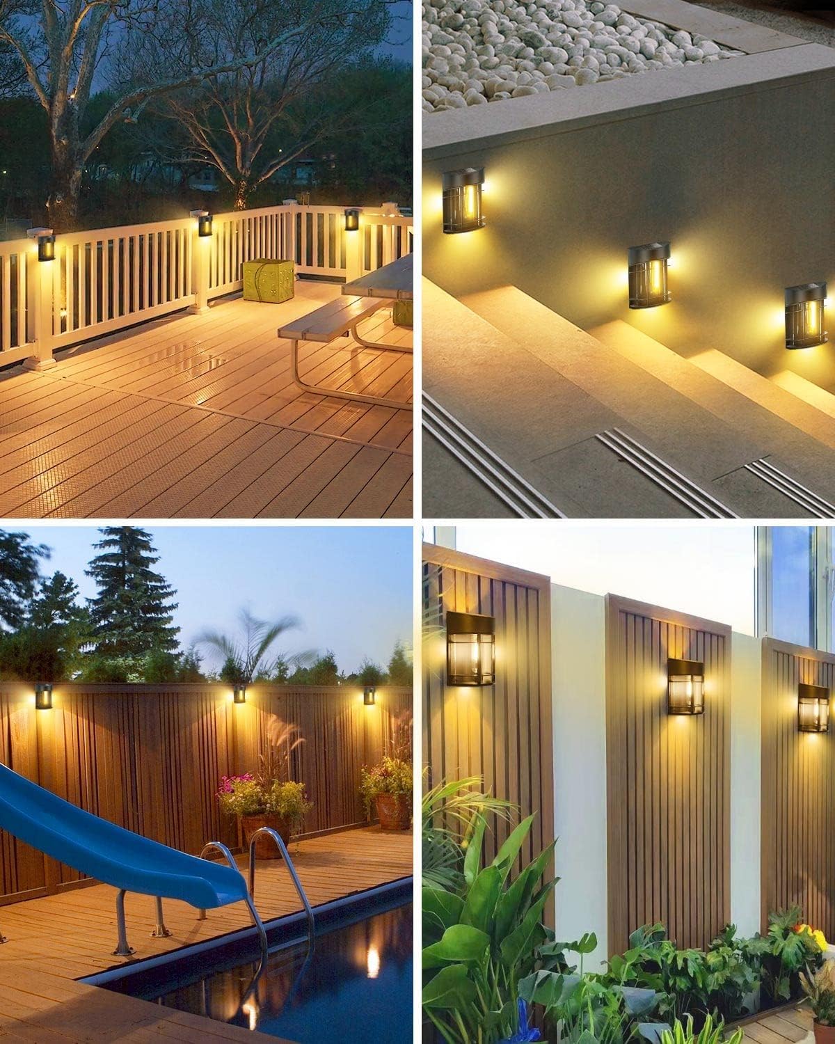 Outdoor Wall Light With Glass And Grille - Led Garden Lighting Weatherproof For Patio Balcony