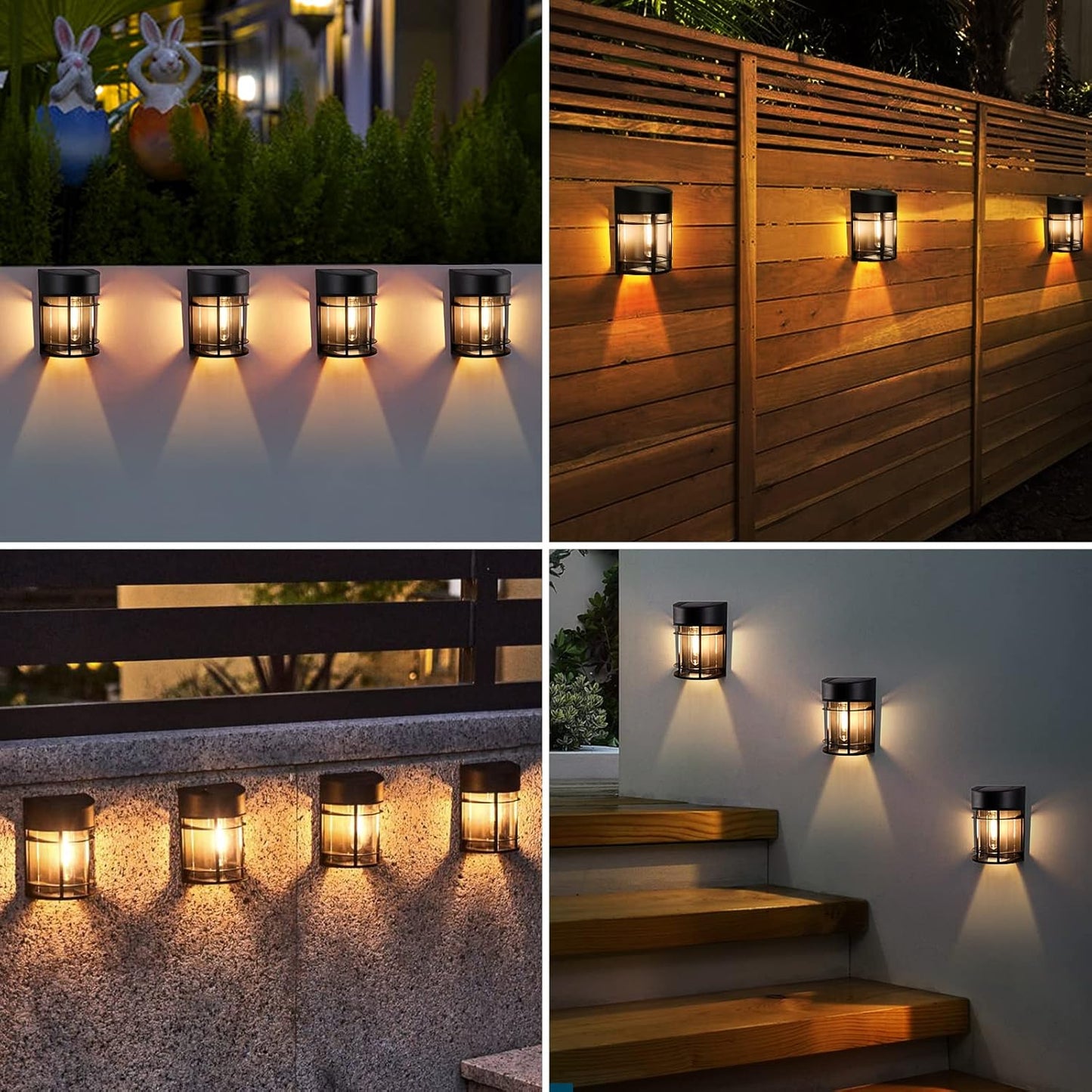 Outdoor Wall Light With Glass And Grille - Led Garden Lighting Weatherproof For Patio Balcony