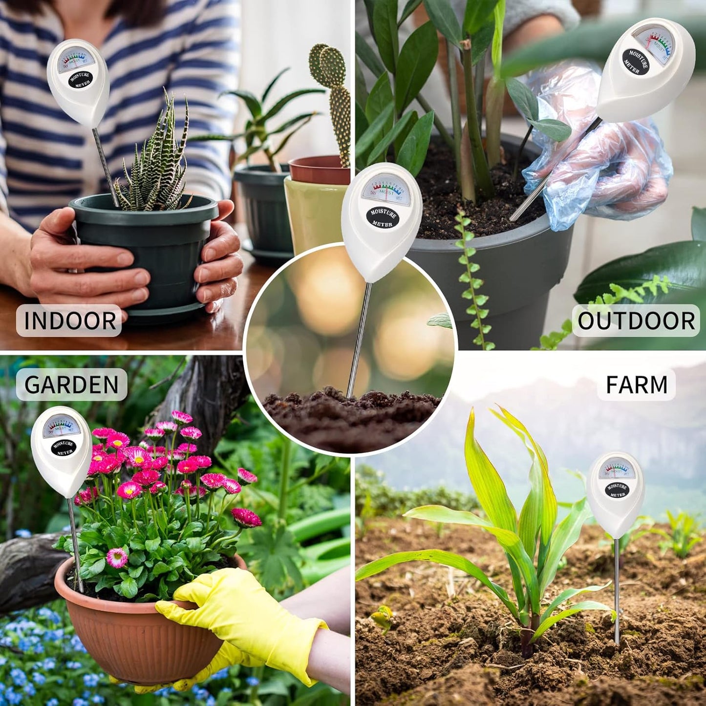Soil Moisture Meter for Precise Moisture Measurement in Soil - Ideal for Plant Care