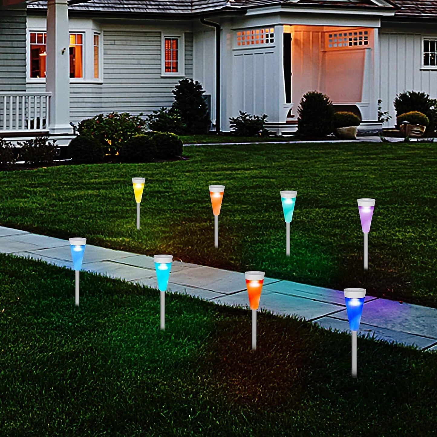 Solar Led Garden Light With Colour Change - Decorative Outdoor Lighting For Flower Beds And Paths
