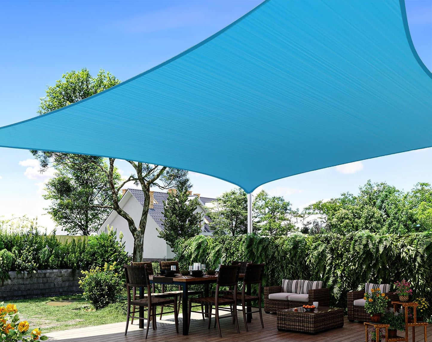 Rectangular Sun Shade Sail - UV - Resistant Sun Shade Sail with Rope