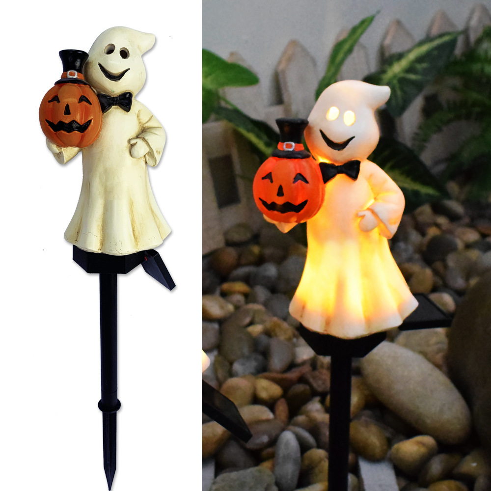 Halloween Solar Lights - Decorative Led Garden Lights With Pumpkin And Witch Motifs