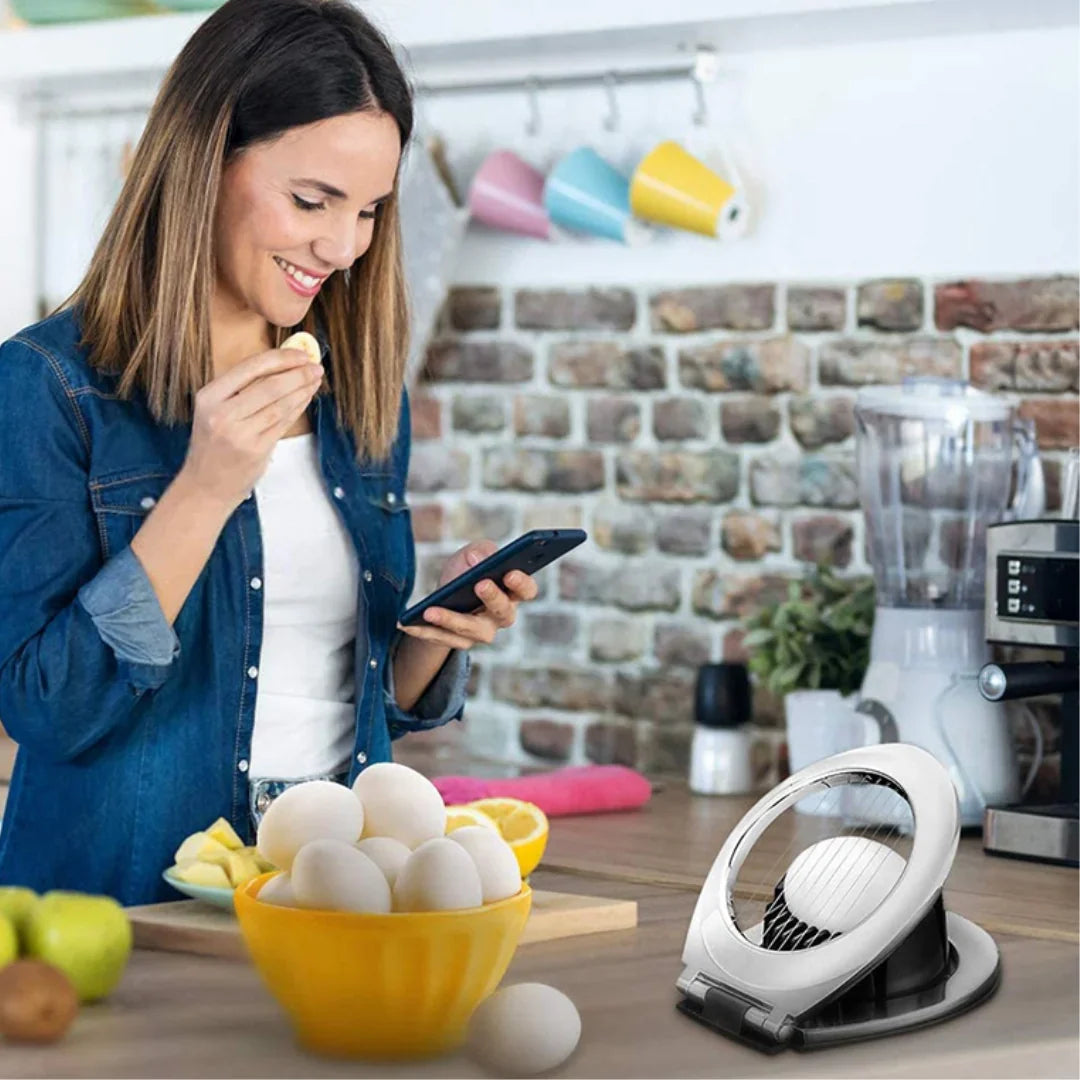 Stainless Steel Egg Slicer - 3-in-1 Cutting Options For Effortless Preparation