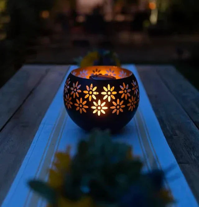 Flower Pattern Candle Lamp - Decorative LED Table Lamp For Stylish Lighting