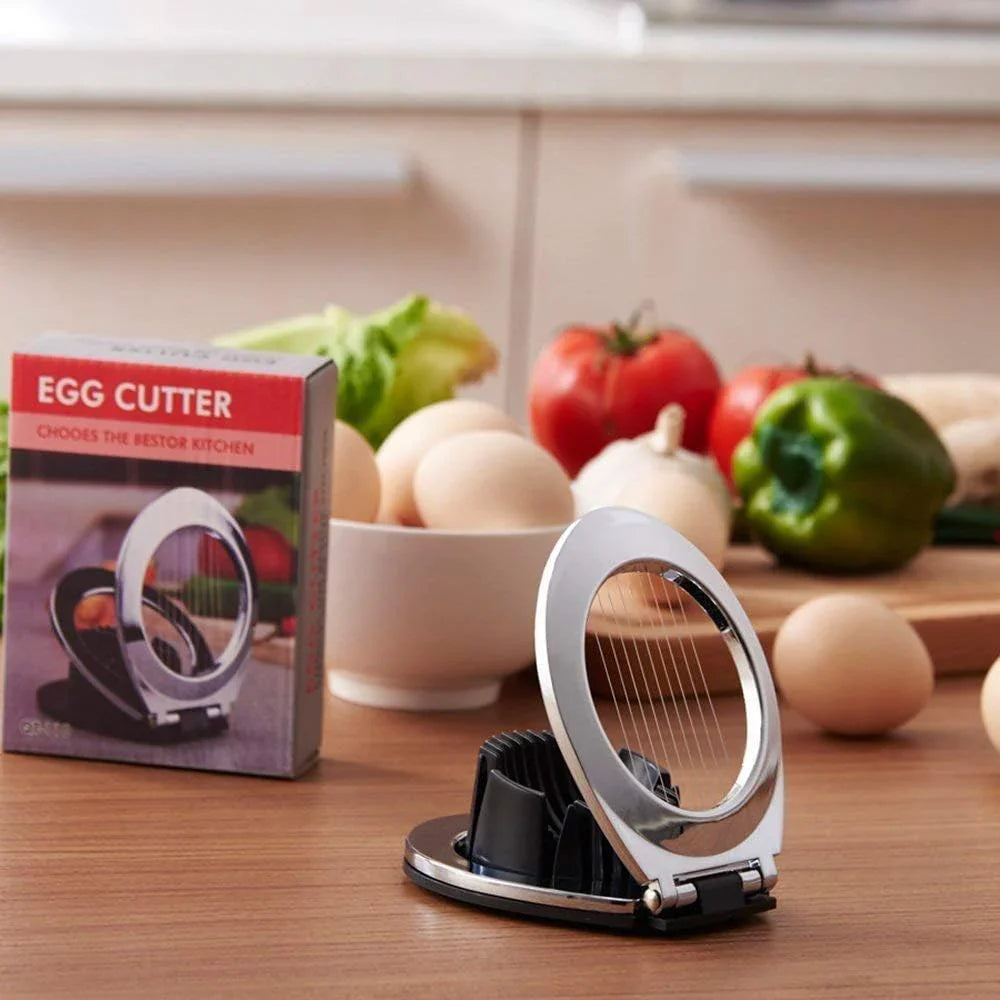 Stainless Steel Egg Slicer - 3-in-1 Cutting Options For Effortless Preparation