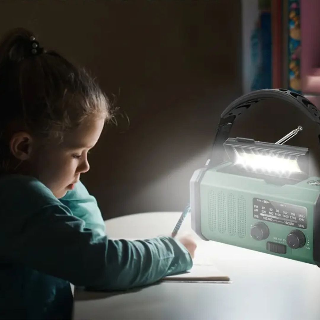 Solar Emergency Radio with Powerbank - Crank Radio with Led Torch for Camping & Outdoor