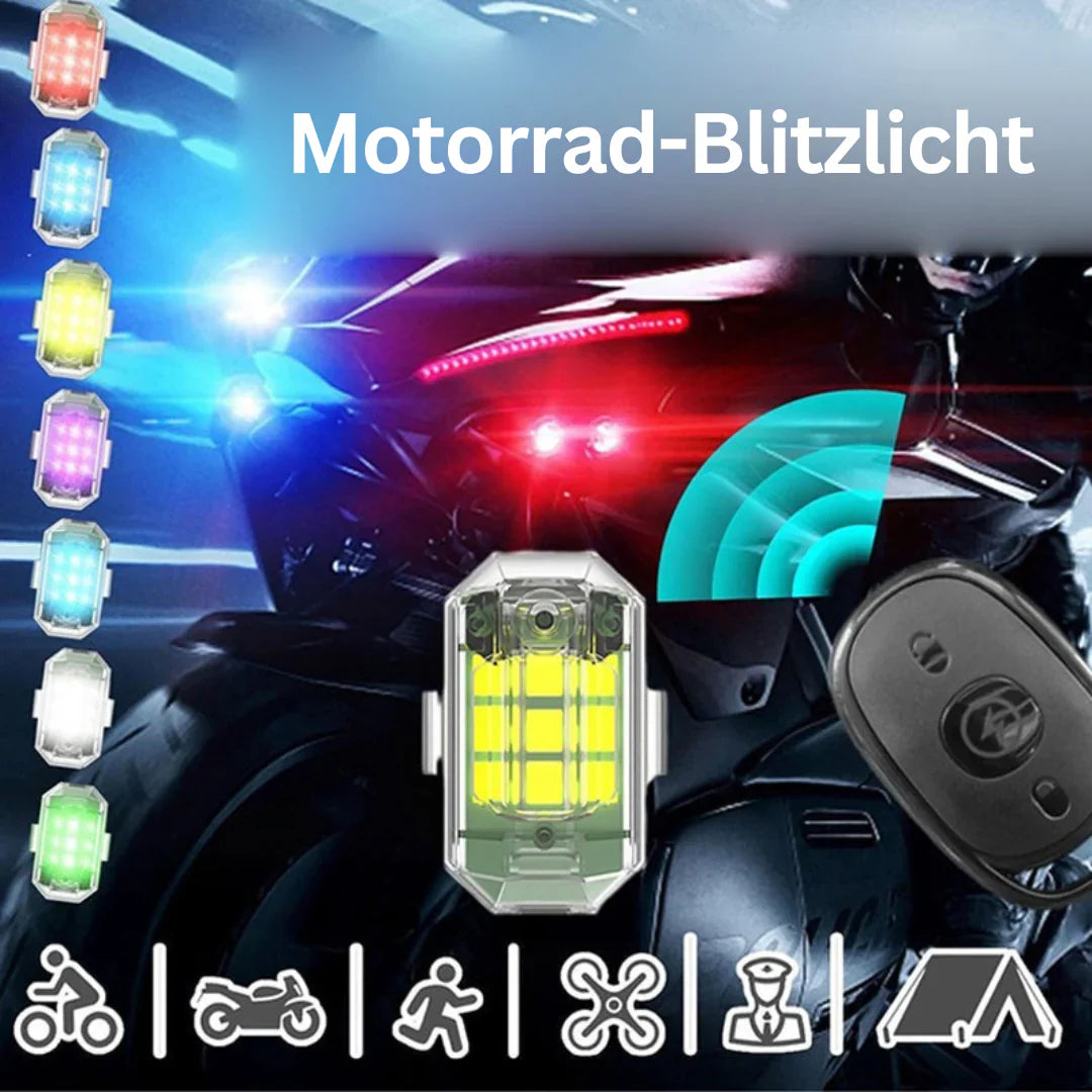 Wireless LED Motorbike Tail Light - Rechargeable Remote Control For Brake And Warning Light