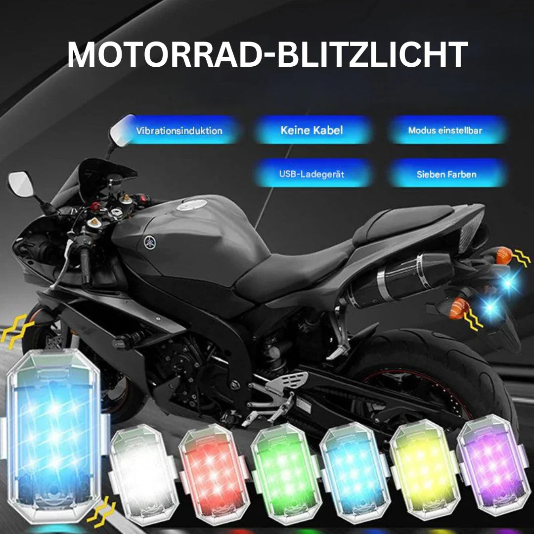 Wireless LED Motorbike Tail Light - Rechargeable Remote Control For Brake And Warning Light