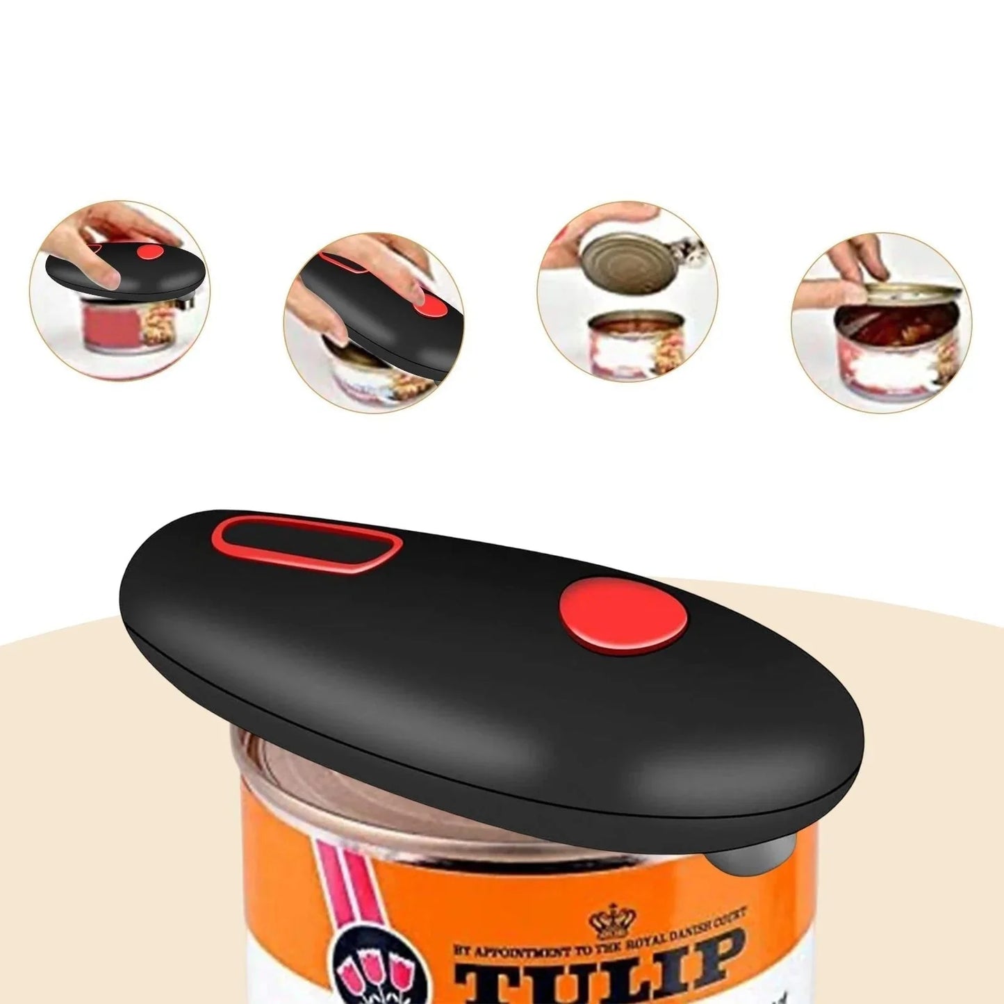 Automatic Can Opener with Ergonomic Handle and One - Button Operation