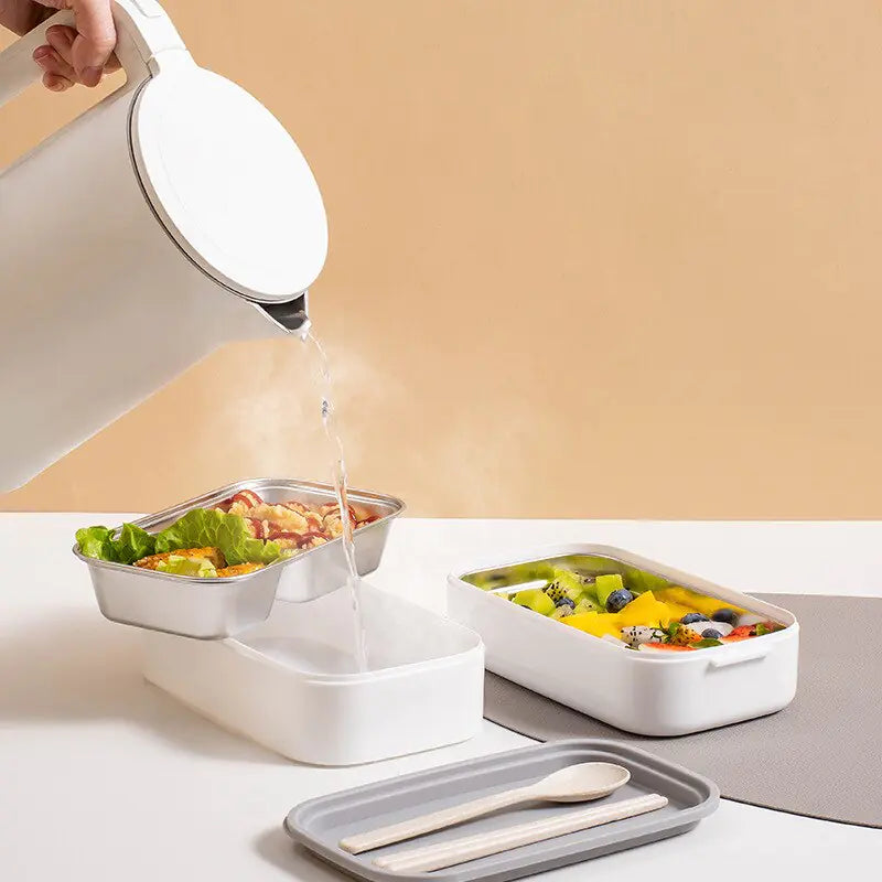 2 - Layer Stainless Steel Bento Lunch Box with Lid