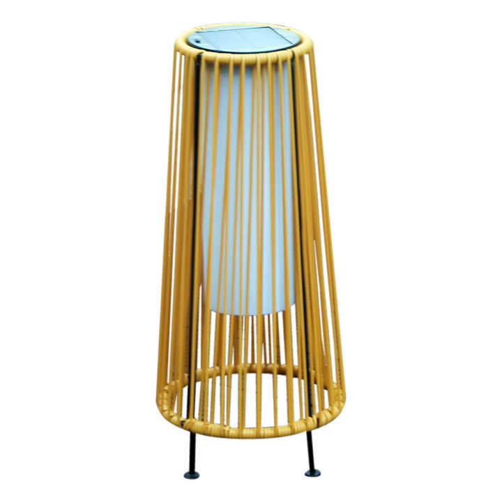 Solar Led Rattan Lantern - Large Outdoor Lighting In Oval Design For Garden And Patio