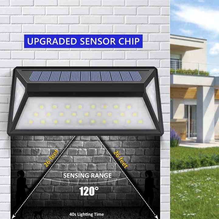 Modern Solar Led Wall Light For Outdoors - Waterproof Façade Lighting With Motion Detector