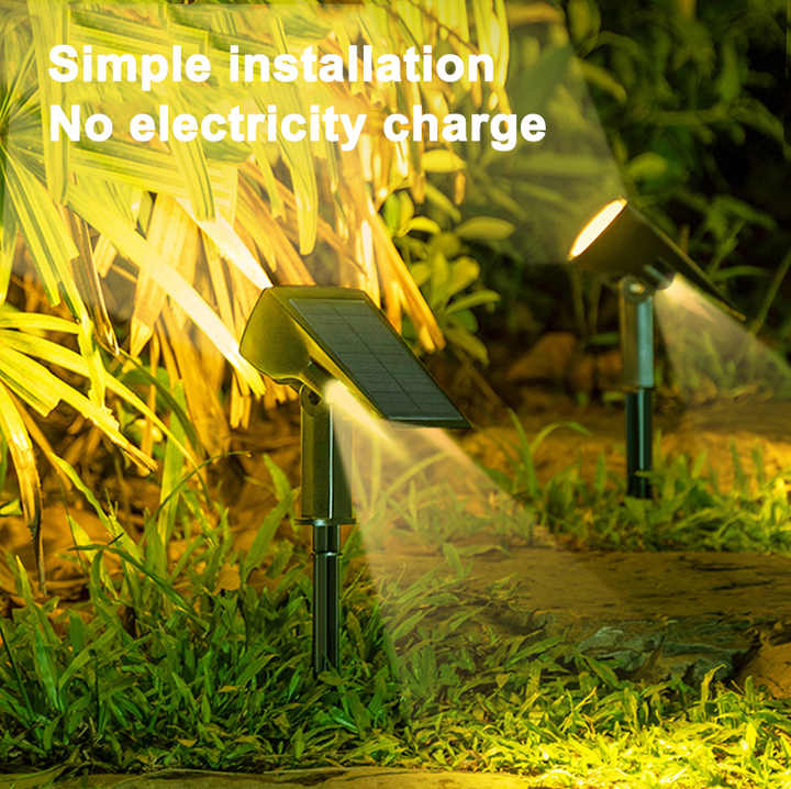 Solar Led Spotlight - Outdoor Lighting With Solar Panel For Garden And Paths