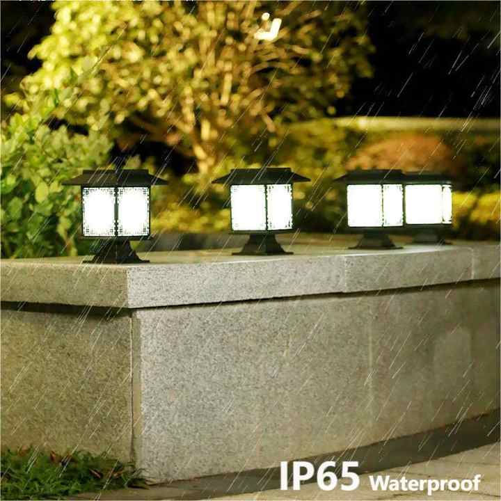 Solar Led Garden Lamp - Large Square Lamp With Warm Light And Dual Use