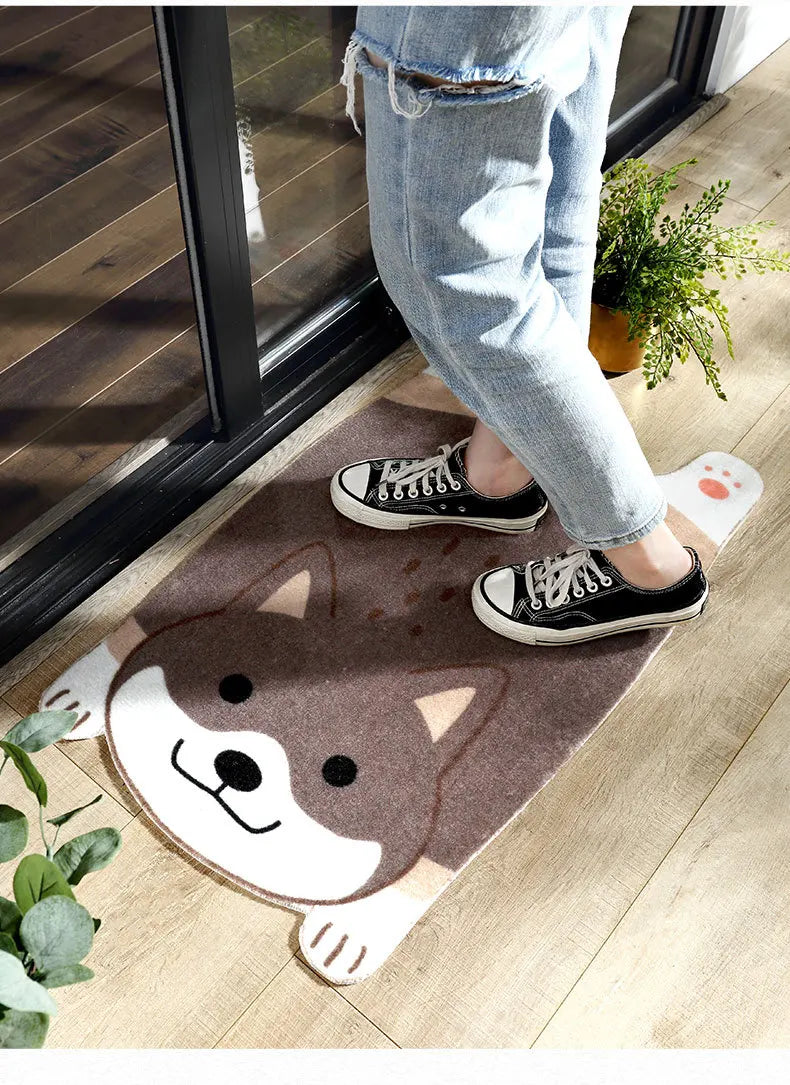 Cute Animal Non - Slip Mat - Pet Design for Kitchen , Bathroom and Hallway