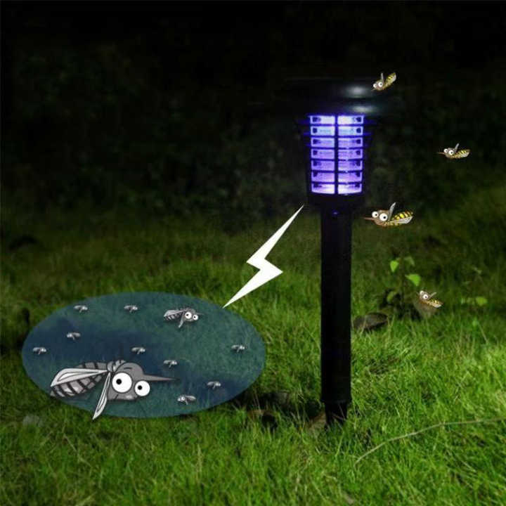 Solar Insect Killer With Led Light - Waterproof Garden Light For Mosquito Repellent