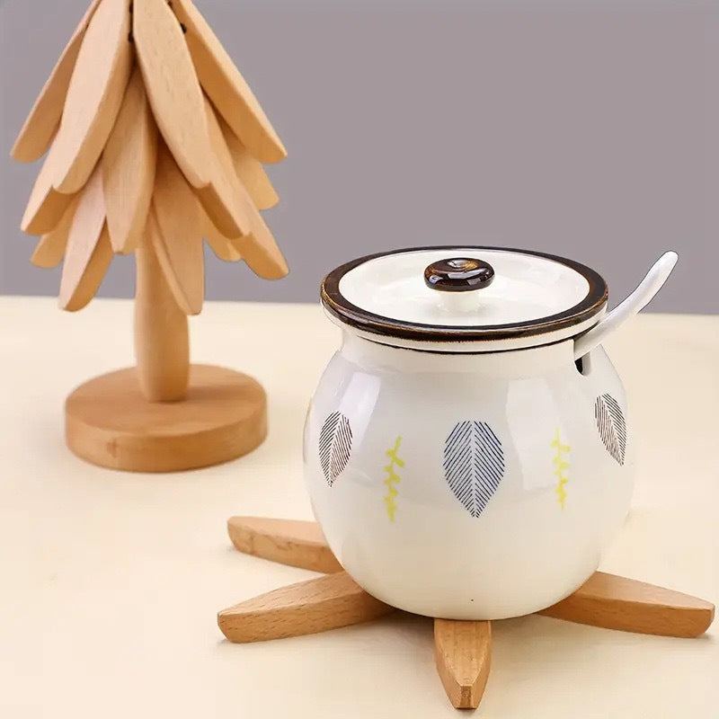 Elegant Tree Coasters In Wood Look