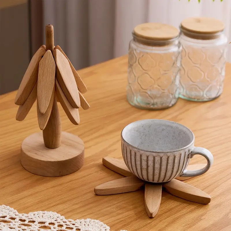 Elegant Tree Coasters In Wood Look
