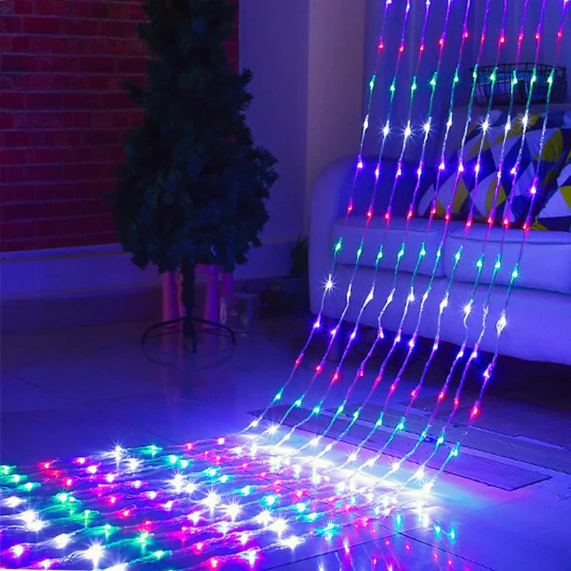 Led Light Curtain With Colour Change - Decorative Fairy Lights For Windows Walls And Parties
