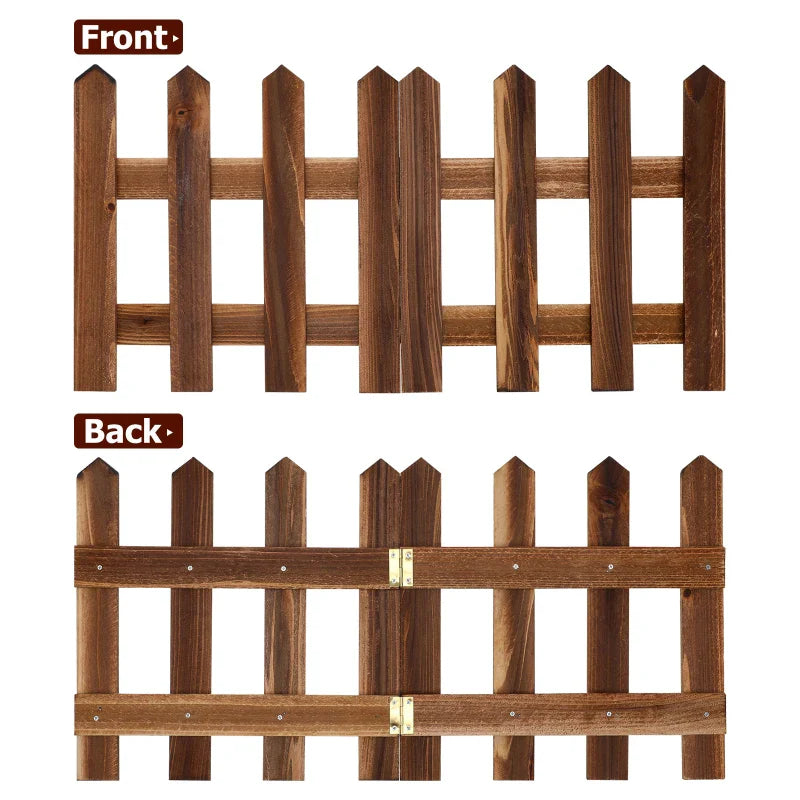 Decorative Wooden Garden Fence for Flower Beds and Outdoor Areas