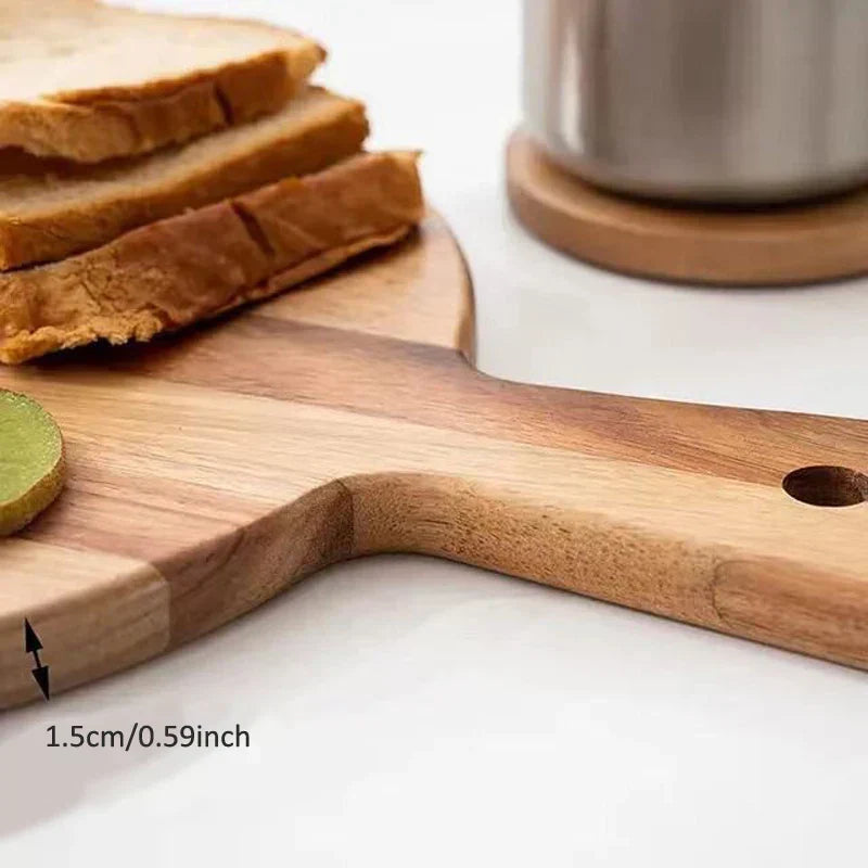 Acacia Wood Pizza Peel and Serving Board with Handle