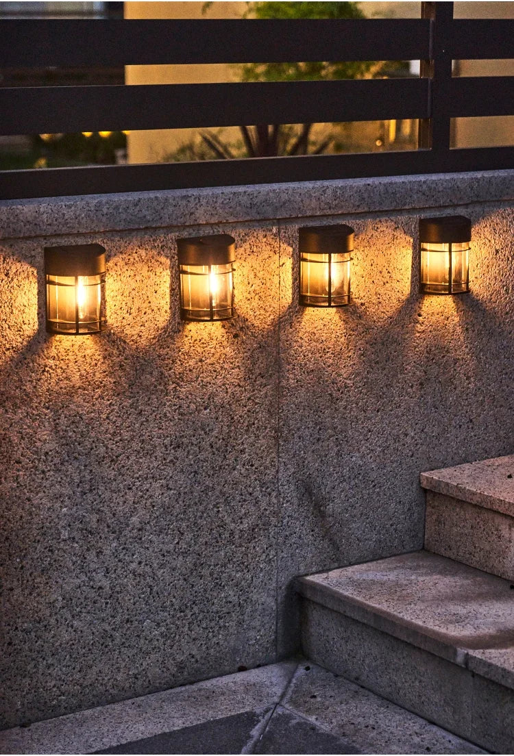 Outdoor Wall Light With Glass And Grille - Led Garden Lighting Weatherproof For Patio Balcony