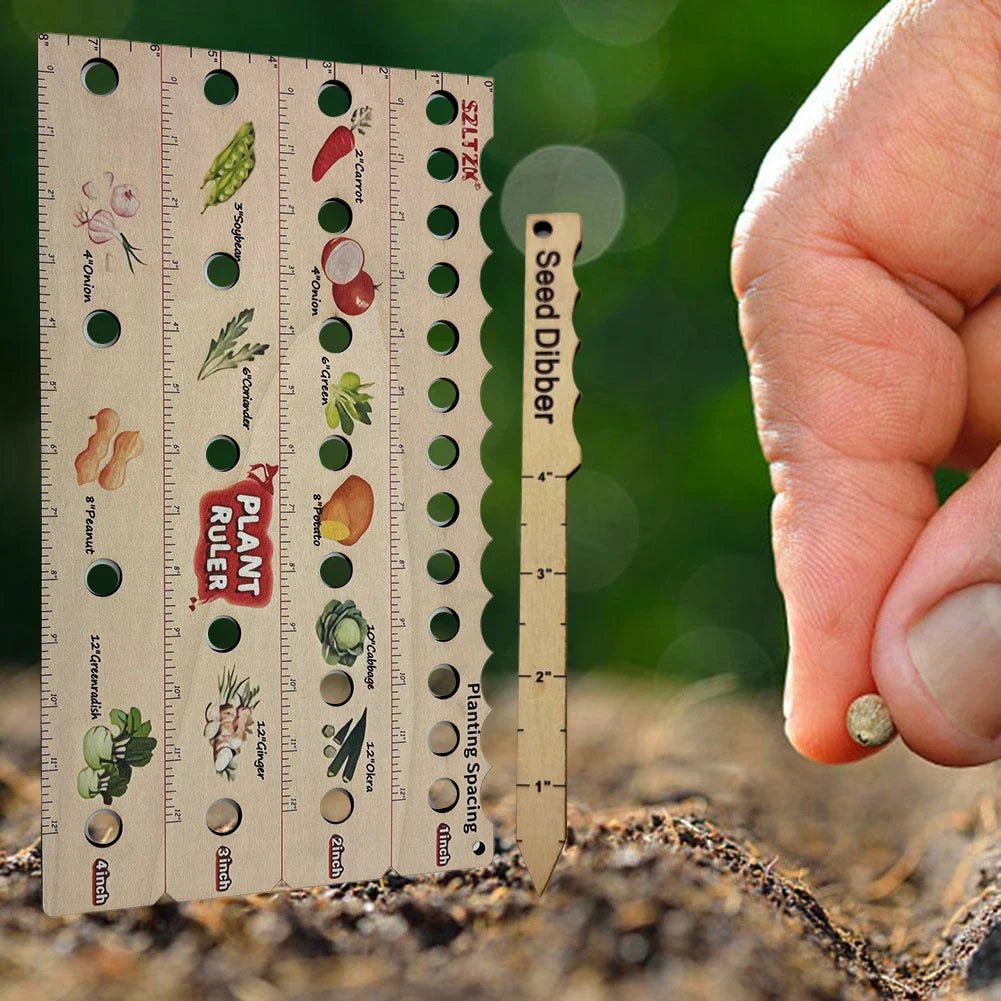Wood Planting Ruler - Multifunctional Seed Measuring Tool for Garden