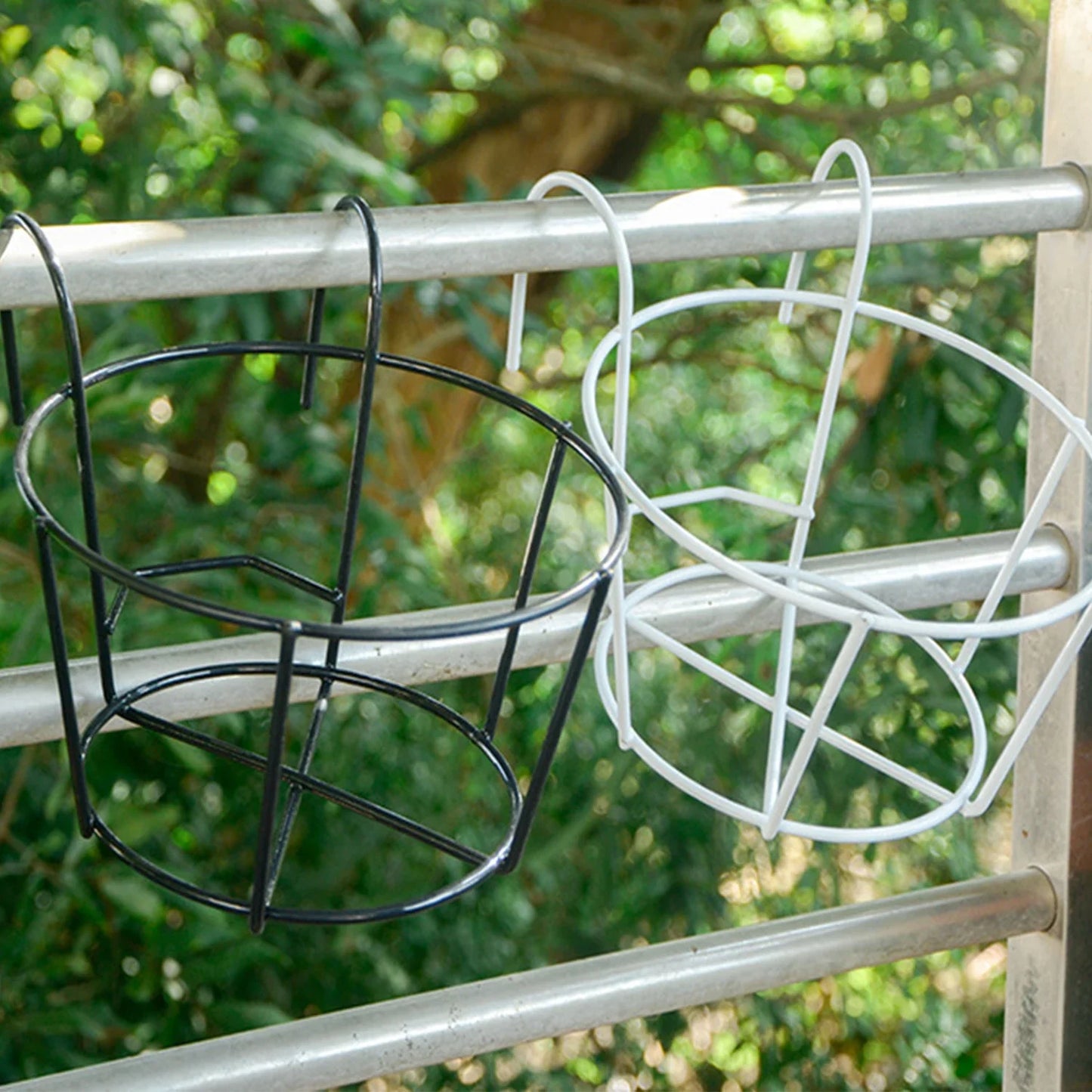Practical Planter Holder with Sturdy Metal Frame for Balconies and Patios