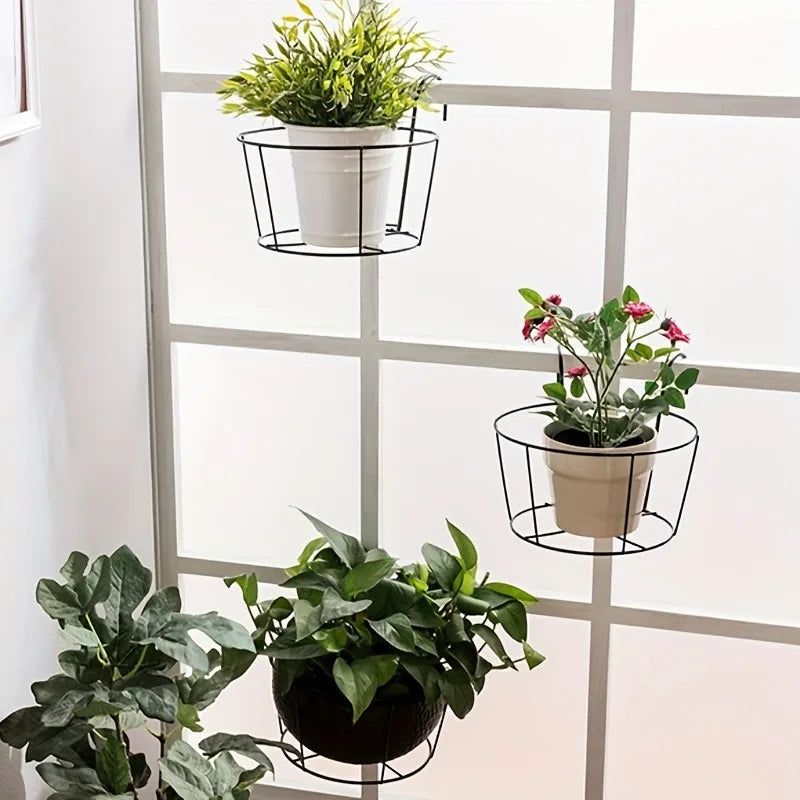 Practical Planter Holder with Sturdy Metal Frame for Balconies and Patios