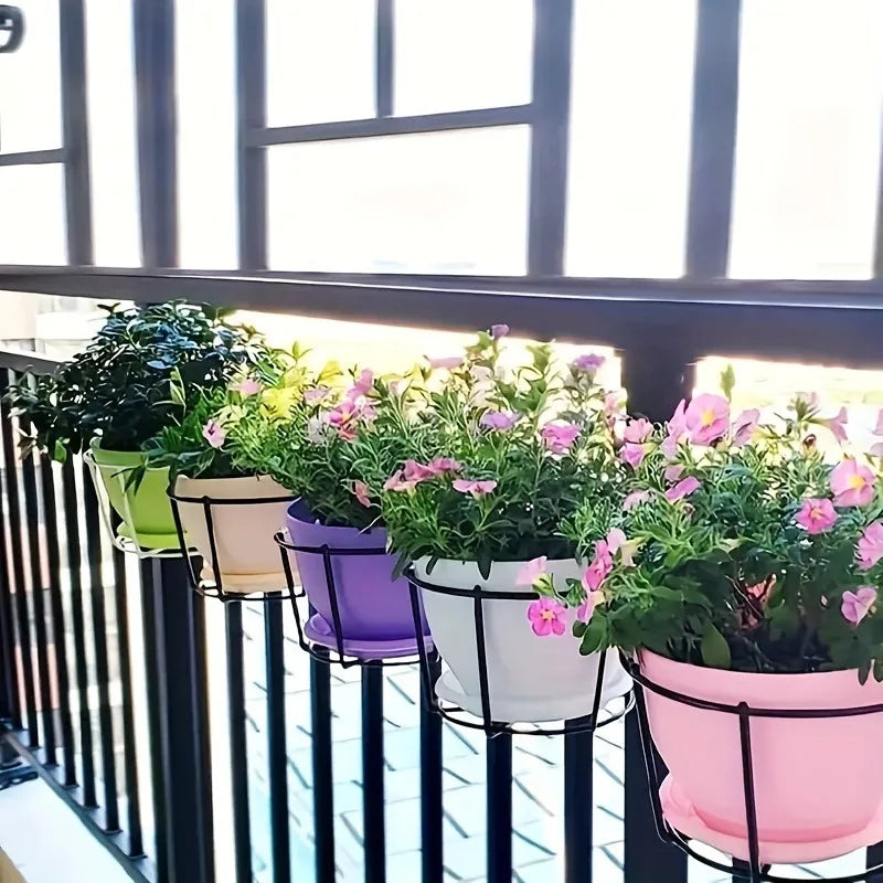 Practical Planter Holder with Sturdy Metal Frame for Balconies and Patios