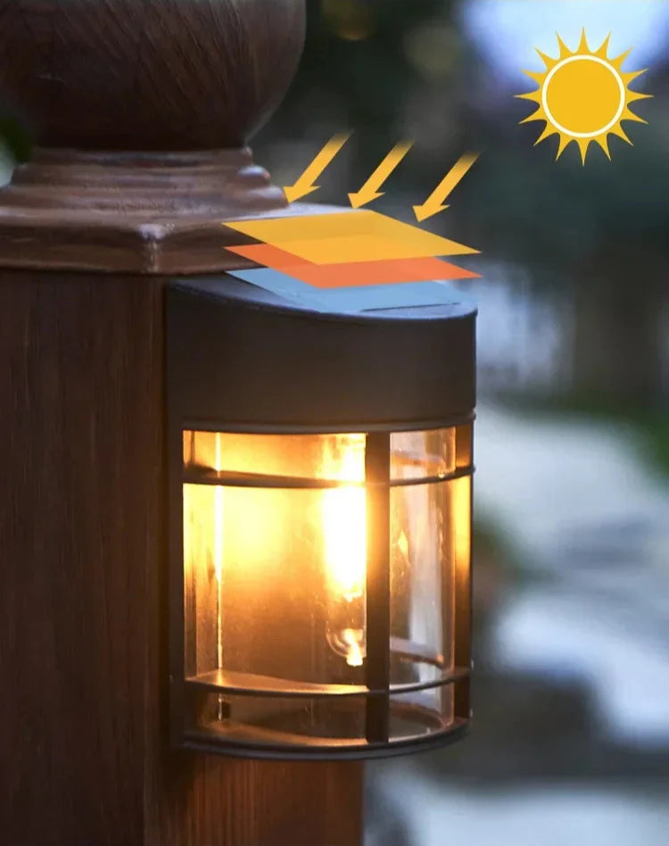 Outdoor Wall Light With Glass And Grille - Led Garden Lighting Weatherproof For Patio Balcony