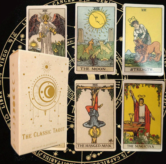 Traditional tarot deck with 78 cards