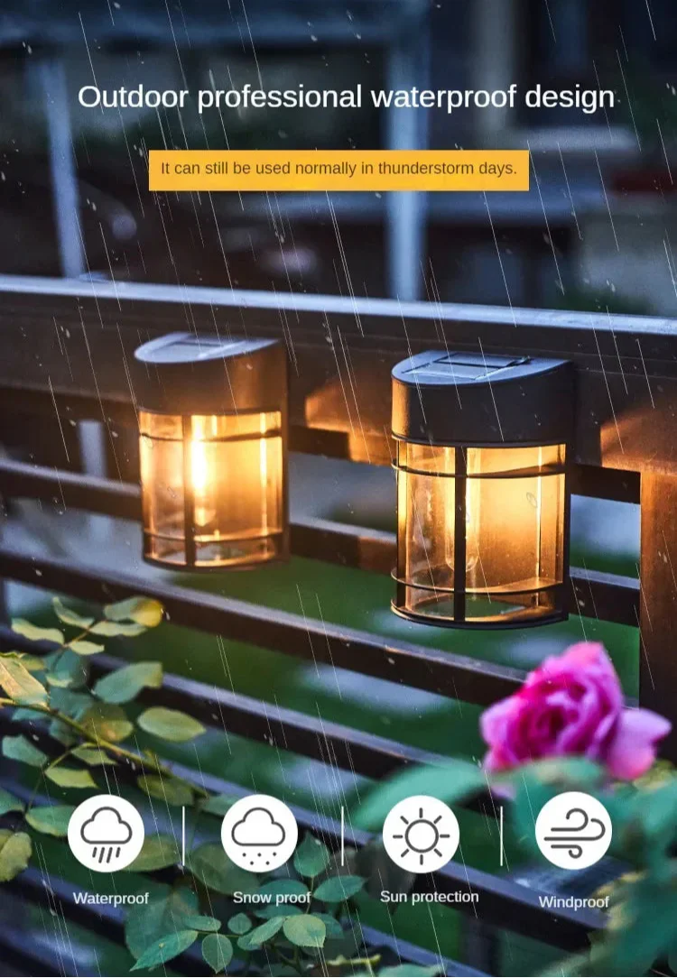 Outdoor Wall Light With Glass And Grille - Led Garden Lighting Weatherproof For Patio Balcony